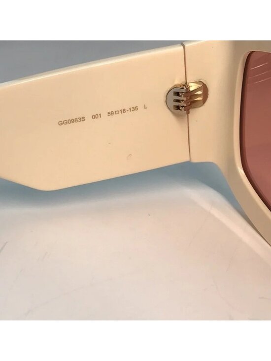 New Authentic Gucci Cream Sunglasses with Orange Lenses GG0983S 001 main image 4